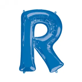 folieballon letter R 58 x 81 cm blauw
