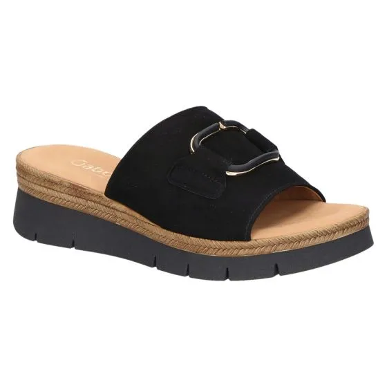 Gabor 42.892 Slipper sleehak zwart suede