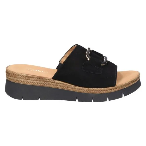 Gabor 42.892 Slipper sleehak zwart suede