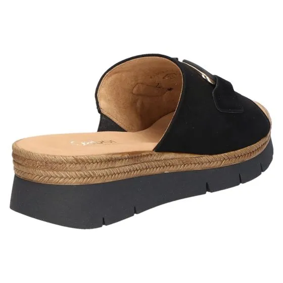 Gabor 42.892 Slipper sleehak zwart suede