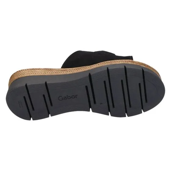 Gabor 42.892 Slipper sleehak zwart suede
