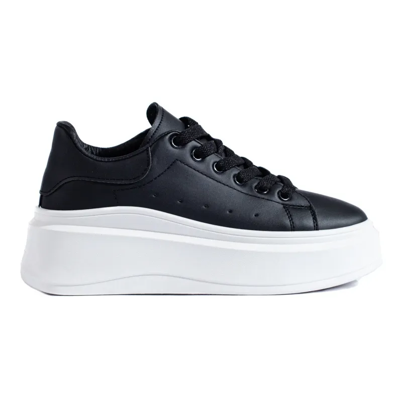 Shelovet zwarte dames sportschoenen wit